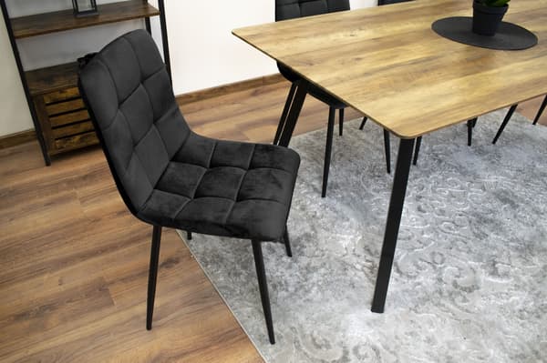 Valora PYRA Stol Svart Sammet Modern Design För Vardagsrum x2