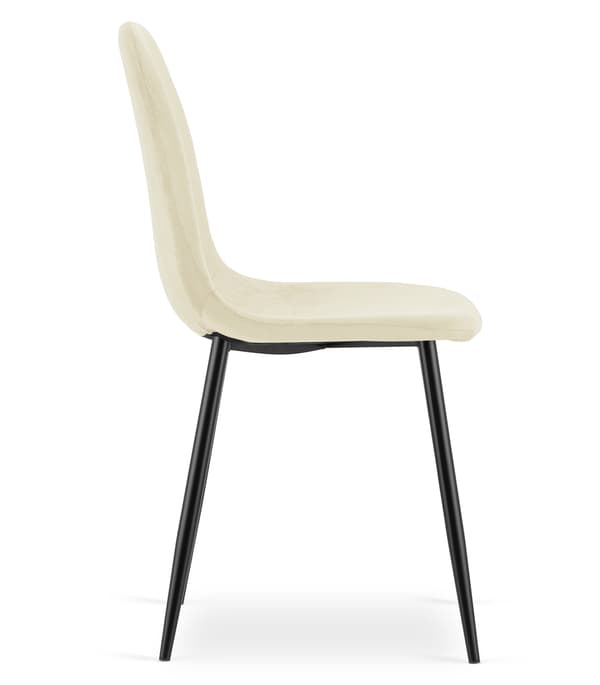 VALORA COMO Stol - Ergonomisk Beige Sammet för Vardagsrum x 2