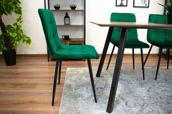 Valora PYRA Stol Mörkgrön Sammet Modern Design x3