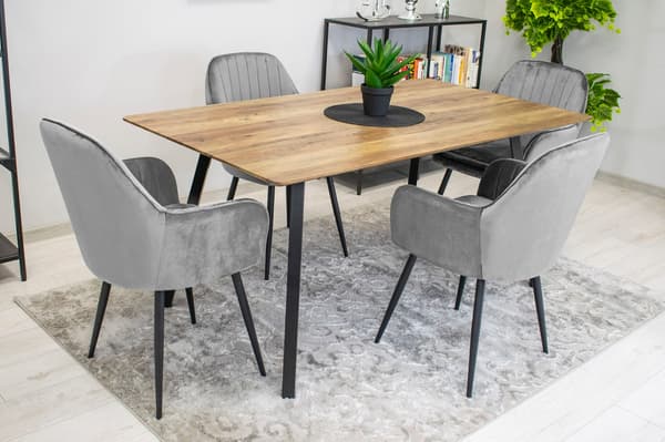 Valora LUGO Stol Silvergrå Sammet Modern Design för Vardagsrum