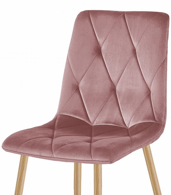 Valora TYRA Stol Rosa Sammet Träfärgade Ben x3