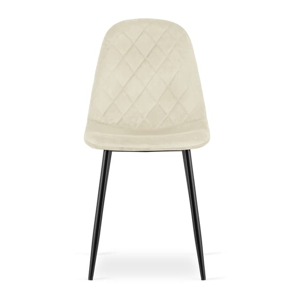 VALORA DAPI Stol - Modern Ergonomisk Design i Beige Sammet x 1
