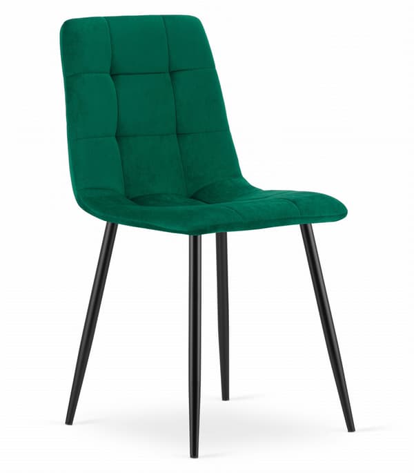 Valora PYRA Stol Mörkgrön Sammet Modern Design x3