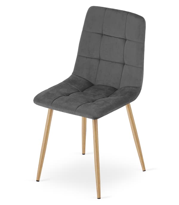 VALORA PYRA Modern mörkgrå sammetsfåtölj x 3