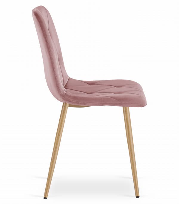 Valora TYRA Stol Rosa Sammet Träben