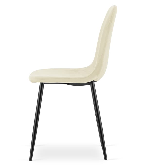 VALORA COMO Stol - Ergonomisk Beige Sammet för Vardagsrum x 3