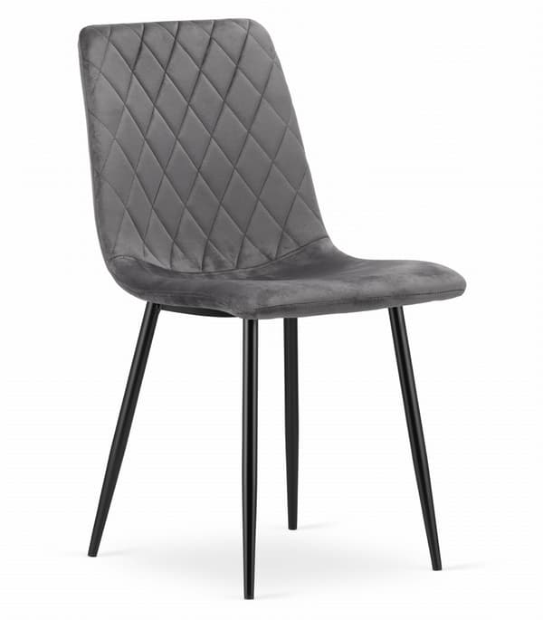 Valora TURIN Stol Mörkgrå Sammet Ergonomisk Design x3