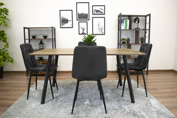 Valora PYRA Stol Svart Sammet Modern Design för Vardagsrum