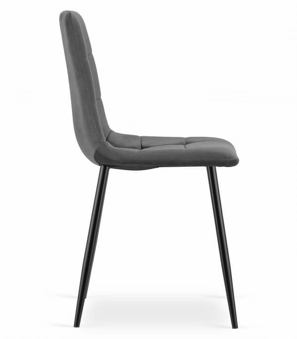 Valora PYRA Stol Mörkgrå Sammet Modern Design x3