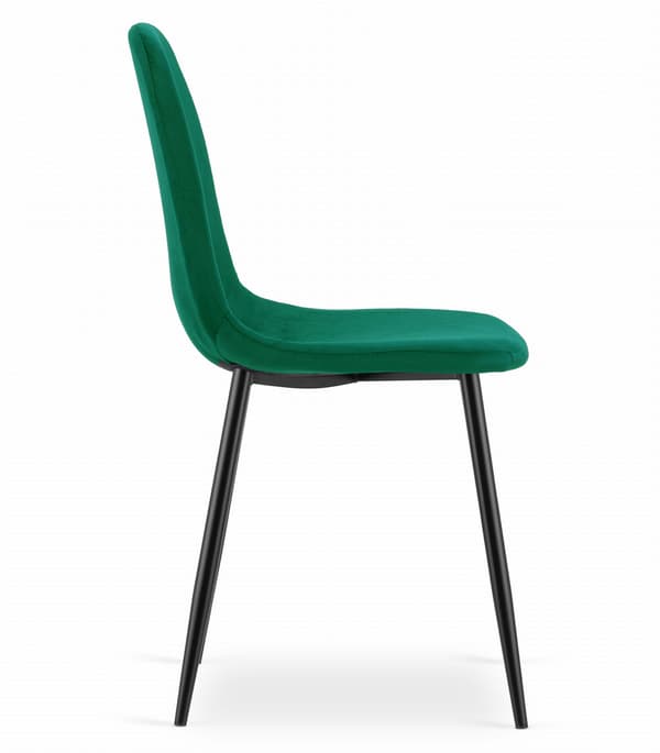 VALORA COMO Stol - Mörkgrön sammet Ergonomisk Design x 3