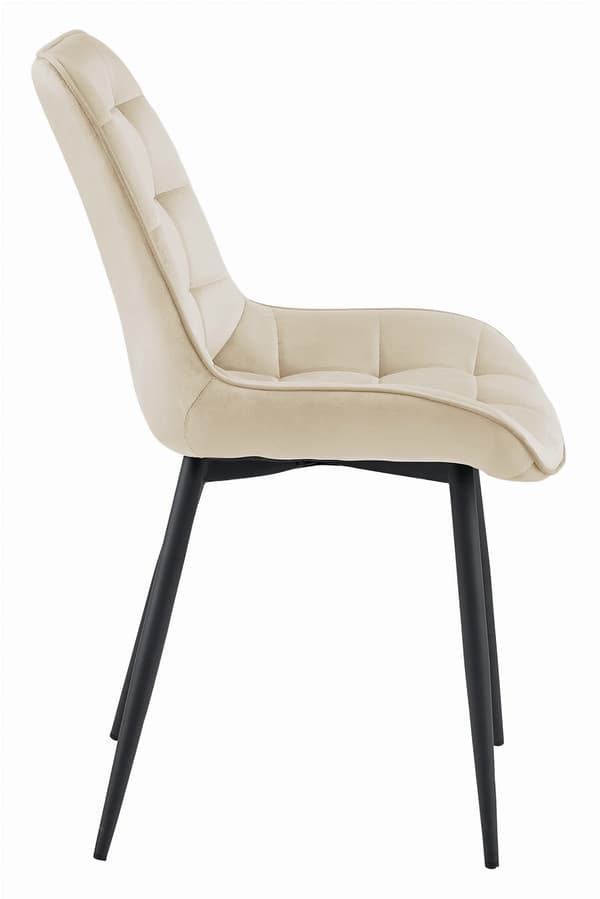 VALORA BERA Stol - Beige sammet med svarta ben x 3