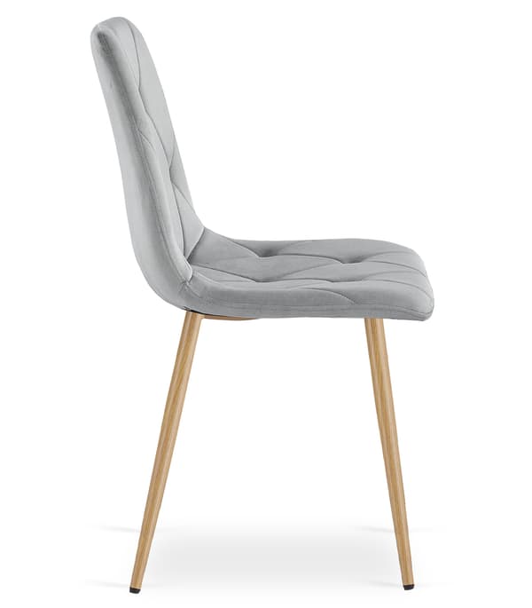VALORA TYRA Sammetsfåtölj - Elegant ljusgrå för vardagsrum x2