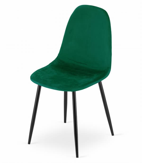 VALORA COMO Stol - Mörkgrön sammet Ergonomisk Design x 3