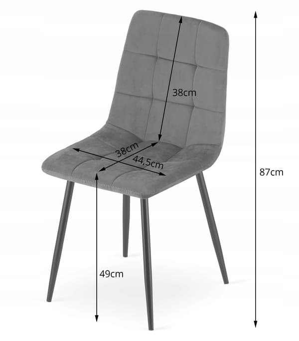 VALORA PYRA Modern mörkgrå sammetsfåtölj x 3