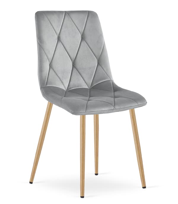 VALORA TYRA Sammetsfåtölj - Elegant ljusgrå för vardagsrum x2