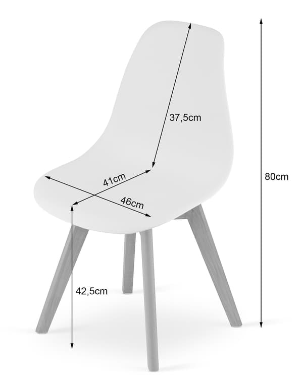 Valora KITO Ergonomisk Stol Grå Träben För Vardagsrum x2