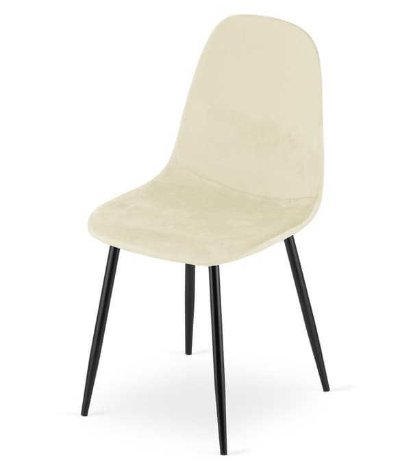 VALORA COMO Stol - Ergonomisk Beige Sammet för Vardagsrum x 3