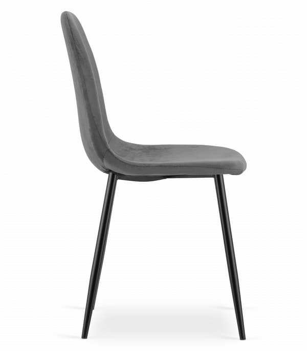 Valora COMO Stol Mörkgrå Sammet Ergonomisk Design x3