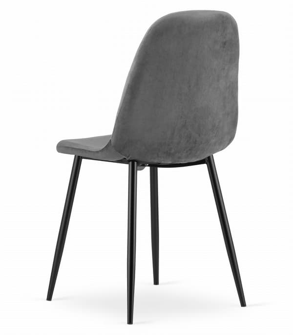 Valora COMO Stol Mörkgrå Sammet Ergonomisk Design x3