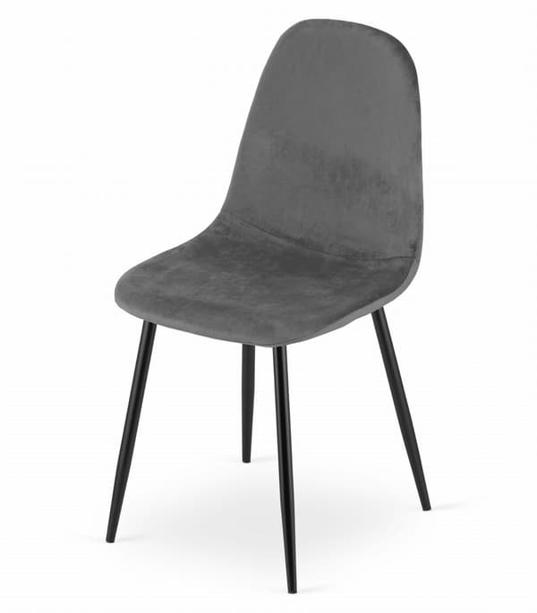 Valora COMO Stol Mörkgrå Sammet Ergonomisk Design x3