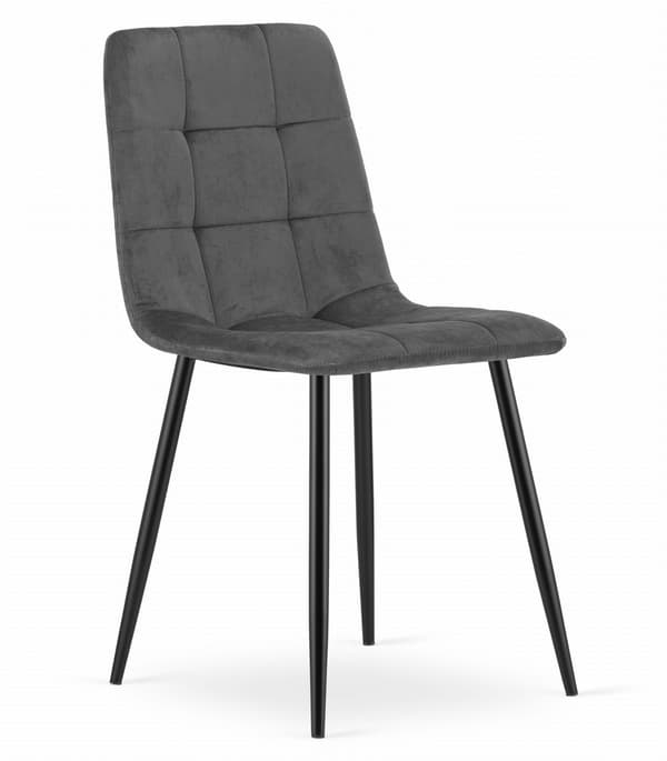 Valora PYRA Stol Mörkgrå Sammet Modern Design x3