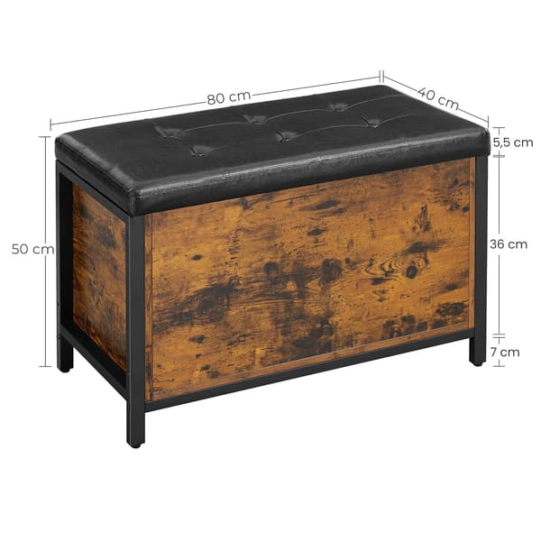 Valora BOX LSC80BX Sittpuff Rustik Brun Förvaring för Vardagsrum