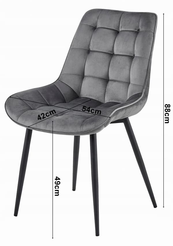 VALORA BERA Stol - Modern svart sammetsdesign x 3