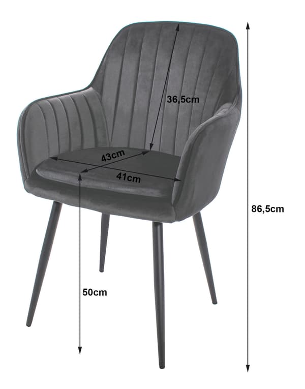 Valora LUGO Stol Silvergrå Sammet Modern Design för Vardagsrum