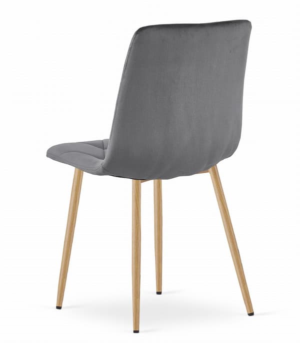 Valora TYRA Stol Mörkgrå Sammet Träben x2