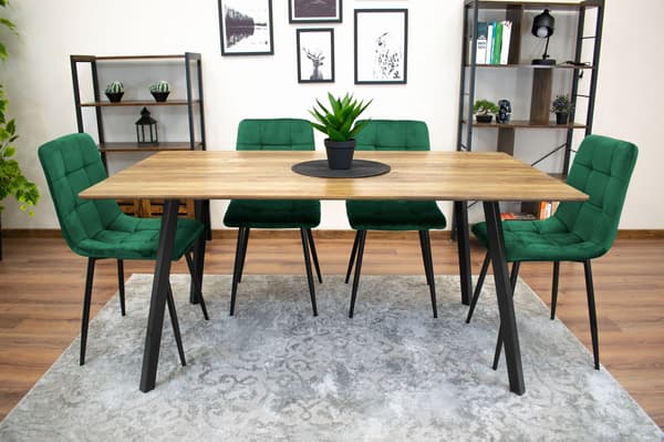 Valora PYRA Stol Mörkgrön Sammet Modern Design x3
