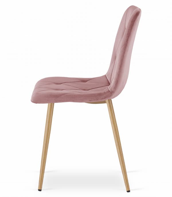 Valora TYRA Stol Rosa Sammet Träben