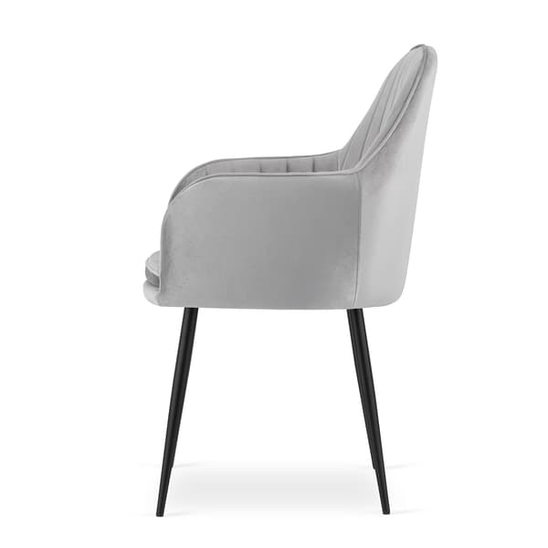 Valora LUGO Stol Silvergrå Sammet Modern Design för Vardagsrum