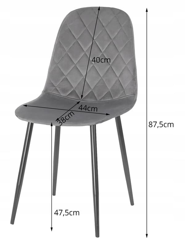 VALORA DAPI Stol - Modern Ergonomisk Design, Beige Sammet x 4