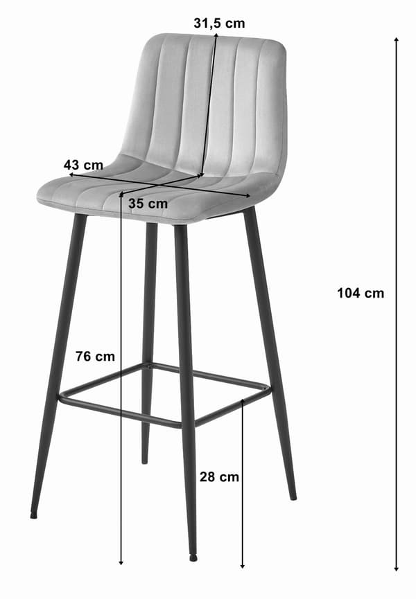 Valora POZZA Pall Marinblå Sammet Svarta Ben x2