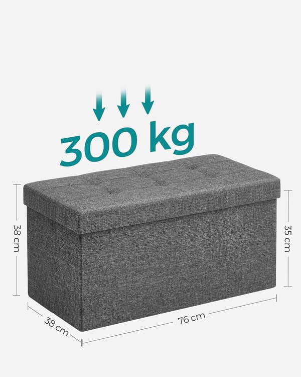 Valora mörkgrå förvaringspuffbänk med fällbar sits