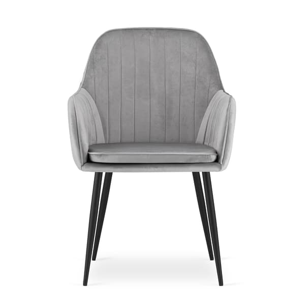 Valora LUGO Stol Silvergrå Sammet Modern Design för Vardagsrum
