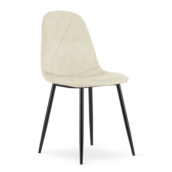 VALORA DAPI Stol - Modern Ergonomisk Design, Beige Sammet x2