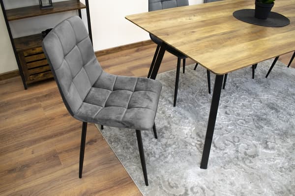 Valora PYRA Stol Mörkgrå Sammet Modern Design x3