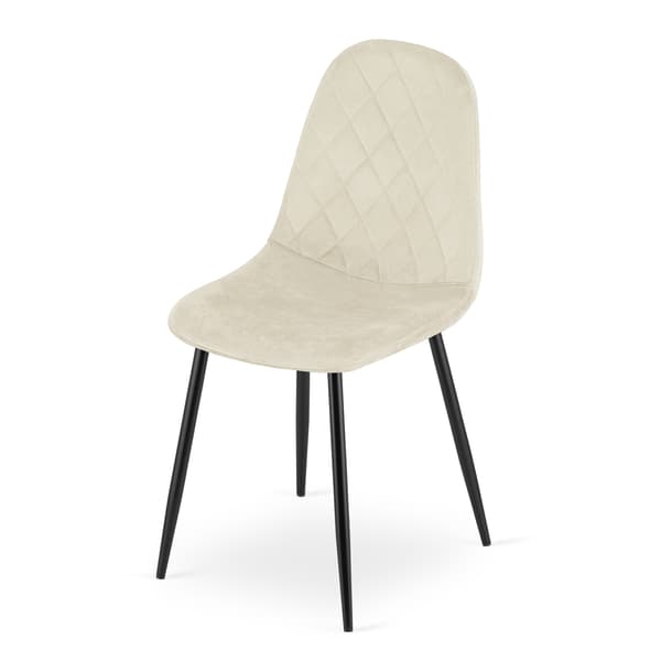 VALORA DAPI Stol - Modern Ergonomisk Design, Beige Sammet x2