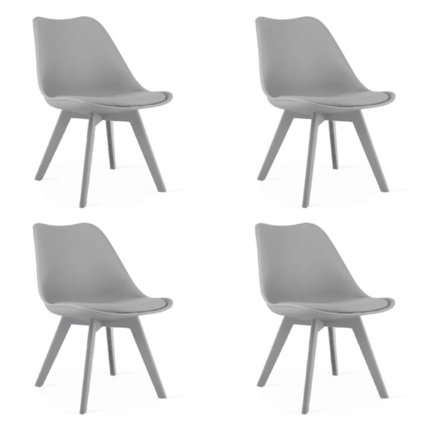 VALORA RIXK Stol - Ergonomiska grå matsalsstolar x 4
