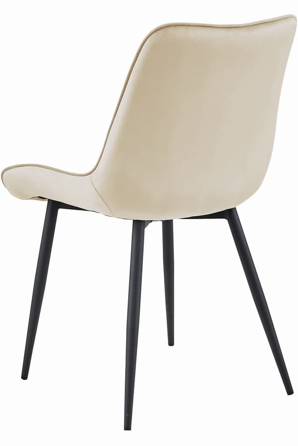 VALORA BERA Stol - Modern beige sammet med svarta ben x 4