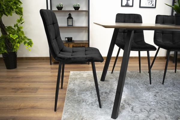 Valora PYRA Stol Svart Sammet Modern Design för Vardagsrum