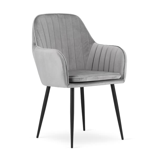 Valora LUGO Stol Silvergrå Sammet Modern Design för Vardagsrum