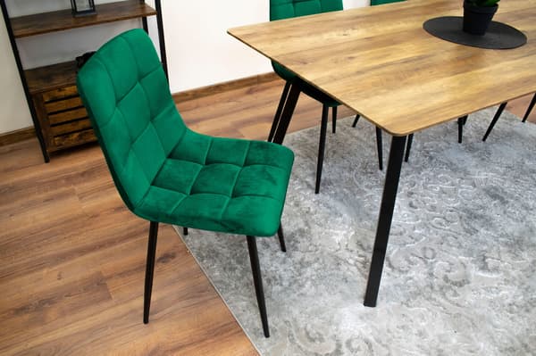 Valora PYRA Stol Mörkgrön Sammet Modern Design x3