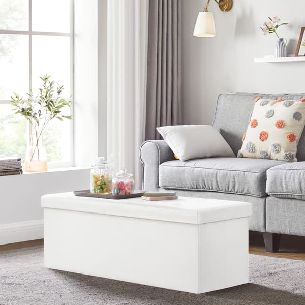 Valora PUFA - LSF702V1 Puff Organizer Vit MDF Förvaringssits