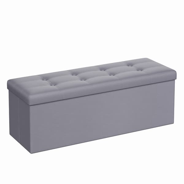 Valora POUF Förvaringsottoman Ljusgrå MDF för sovrum