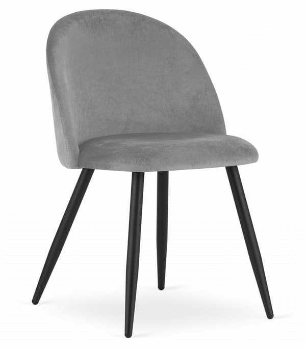 Valora BELLO Stol Ljusgrå Sammet Modern Design x4