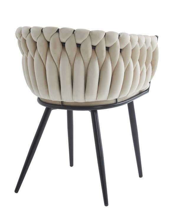 Valora MAYAN Stol Beige Sammet Svarta Ben