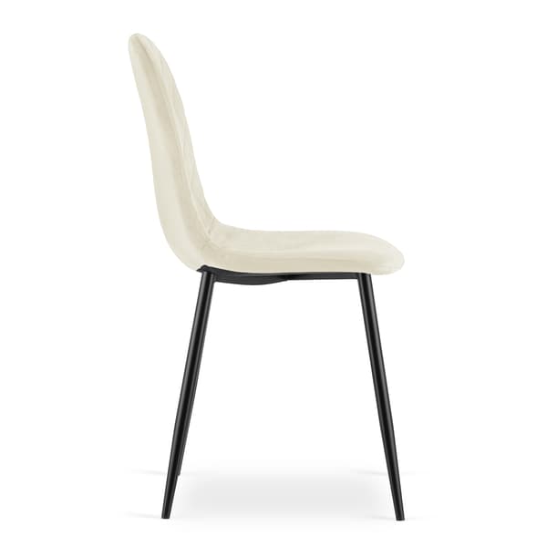 VALORA DAPI Stol - Modern Ergonomisk Design, Beige Sammet x 4