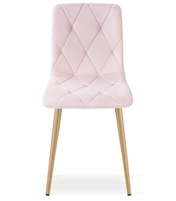 VALORA TYRA Stol - Elegant ljusrosa sammet för vardagsrum x2
